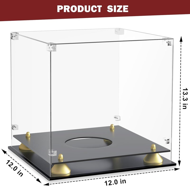 Leffis Basketball Display Case Acrylic Clear, UV Protected Basketball Stand Box Full Size with Double Layer Base, Soccer Display for Autographed Standard NBA WNBA Ball Memorabilia Keepsake - Image 4